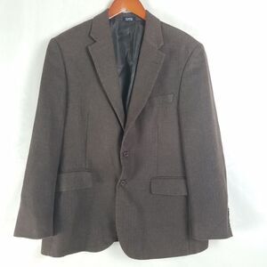 Vintage Meeting‎ Street Suit Jacket Mens Brown Lined Single Breasted Notch Lapel